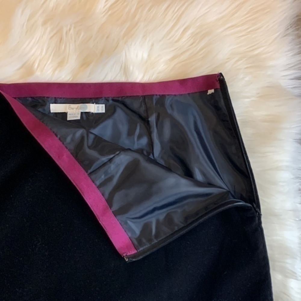 Boden velvet fully lined side zip skirt scalloped detail 6 Long - Picture 5 of 7